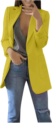 Miniatura 19 de Chaquetas ligeras para mujer, estilo casual, manga larga, frente abierto, chaqueta elegante, para trabajo, oficina, trajes profesionales