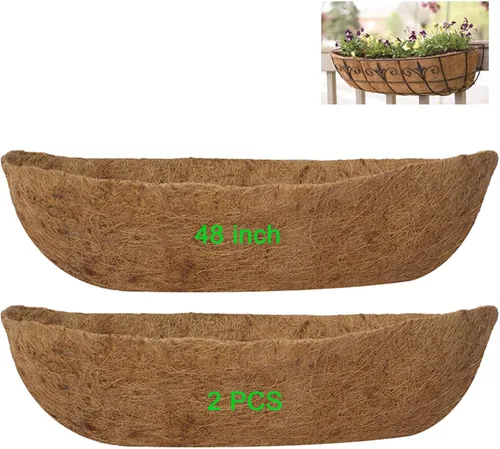 Miniatura 9 de Revestimientos para cesta de ventana de 30 pulgadas, preformado, revestimiento de coco y coco con tierra húmeda para cesta de ventana