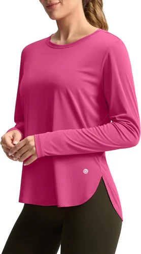 Miniatura 23 de Camisetas de sol para mujer, con protección ultravioleta FPU 50+, manga larga, ligera, de secado rápido, para entrenamiento, senderismo, para mujer