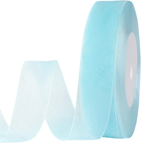 Miniatura 10 de molshine Cinta de organza transparente brillante de 50 yardas x 1 pulgada, cintas de tela de gasa para ramos de guirnaldas, lazo, boda, envoltura