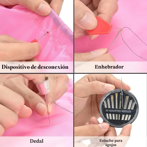 Miniatura 4 de Kit de costura básico, kit de aguja e hilo Marcoon con suministros de costura y accesorios para adultos, principiantes, hogar, viajes, emergencia