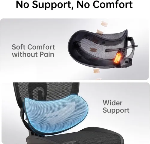Miniatura 7 de SIHOO Doro C300 Pro V2 - Silla de oficina ergonómica sin reposapiés, soporte adaptativo de cuerpo completo, reposabrazos 8D y malla transpirable