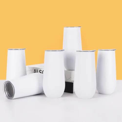 Miniatura 3 de Lifecapido Vasos de copa de champán sin tallo de 12 onzas, paquete de 12 vasos aislados de acero inoxidable para bodas, cumpleaños, Navidad (blanco)