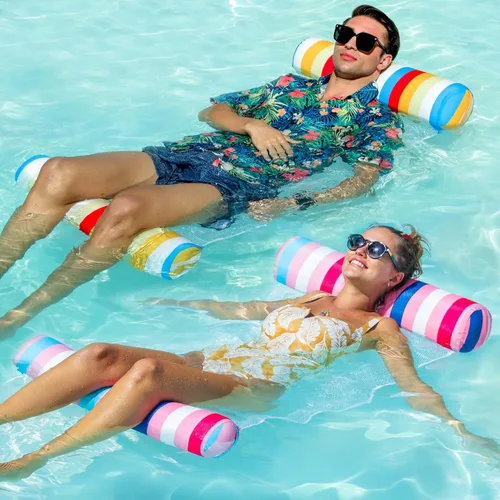 Miniatura 10 de FindUWill Paquete de 2 flotadores de tela para piscina de agua, XL, hamacas inflables multiusos para agua (silla, silla de descanso, hamaca, (01)