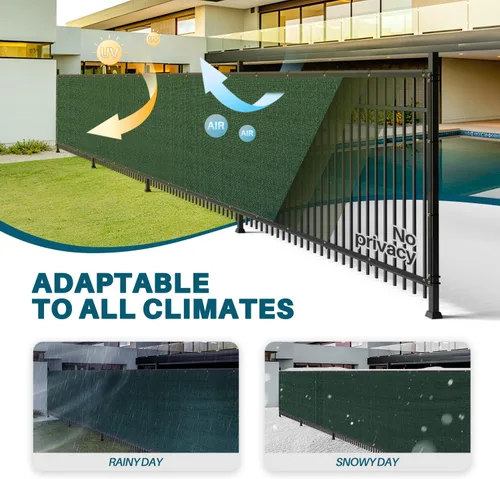 Miniatura 3 de COARBOR Pantalla de Privacidad para Cerca de 4' x 12', Malla de Protección contra Viento Resistente, Cubierta de Red de Sombra para Pared Exterior