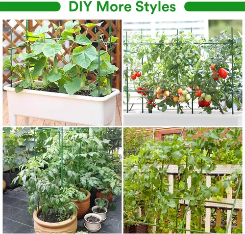 Miniatura 6 de 104 estacas de jardín, paquete de 40 estacas gruesas de tomate de fibra de vidrio, estacas resistentes para plantas de interior y exterior, soportes
