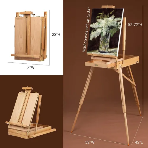 Miniatura 3 de MEEDEN Juego de arte con caballete francés para artista profesional, suministros de pintura acrílica (0.3-2.0 fl oz) kit con pinceles para adultos