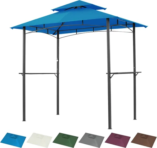 Miniatura 9 de Grill Gazebo Replacement Canopy Top Only - 5' x 8' Outdoor BBQ Gazebo Canopy Roof, Waterproof Double Tiered Shelter Cover Fit for Model L-GG001PST-F