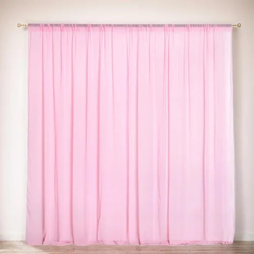 Miniatura 24 de DUOBAO Cortina de gasa rosa, 2 paneles de 29 x 96 pulgadas, cortinas de telón de fondo de boda, cortinas de playa transparentes para sala de estar