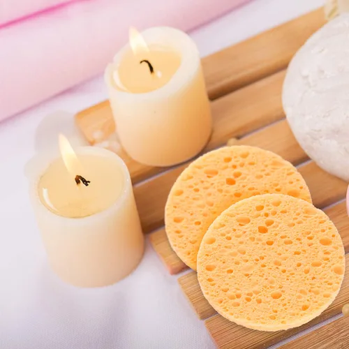 Miniatura 5 de 50 esponjas faciales comprimidas, esponjas faciales de celulosa blanca GAINWELL 100% naturales, esponjas cosméticas de spa para limpieza facial