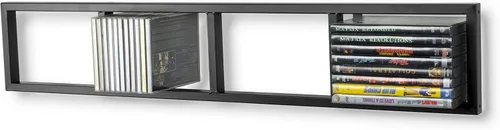 You Have Space Estante de almacenamiento de CD y DVD para pared, estante de almacenamiento de medios de almacenamiento de 34 pulgadas y organizador