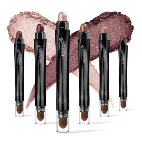 Miniatura 18 de 10 barras de sombra de ojos, brillo y neutro, color rosa champán, metálico, lápiz de sombra de ojos color crema con resistente a las manchas y al