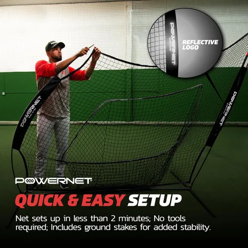 Miniatura 6 de PowerNet Baseball Softball Practice Net 7x7 with Baseball Accessories for Practice Pitching, Batting & Fielding, Ball Caddy, Weighted Baseballs, Tee