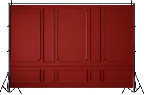 Miniatura 4 de Fondo de pared de 6 x 4 pies para habitación vacía, panel de madera rojo oscuro, fondo de fotografía para boda, despedida de soltera, decoración