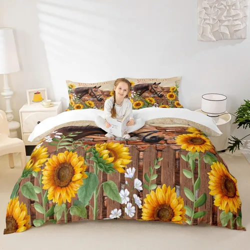 Miniatura 13 de Juego de funda de edredón de pingüinos de dibujos animados para niños, tamaño King, lindo juego de ropa de cama de esquí de animales árticos, Multi