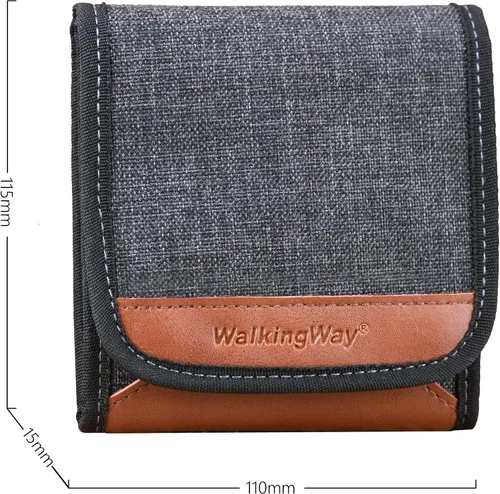 Miniatura 6 de Walking Way Bolsa de filtro de lente de 3 bolsillos Estuche de filtro de lente de fotografía Estuche de transporte para lente de cámara Bolsa