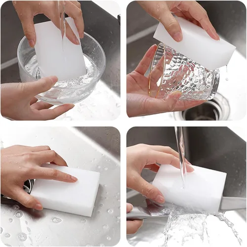 Miniatura 8 de Magic-Sponges - Borrador de limpieza, paquete de 100 almohadillas de espuma de melamina, esponja multifuncional para limpieza del hogar