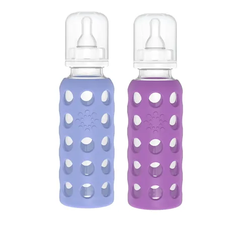 Miniatura 41 de Lifefactory Biberón de vidrio sin BPA Funda protectora de silicona Paquete de 3 de 9 onzas Papaya, col rizada y arándanos Papaya/Kale/Arándano