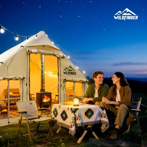 Miniatura 9 de Inflatable Tent with Skylight, Quick Setup Blow Up Tents with Pump, Hot Tent with Stove Jack, Waterproof Oxford Inflatable House for Camping, Air