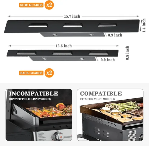 Miniatura 2 de Grisun Protectores de viento para parrilla Blackstone de 28 pulgadas, protectores magnéticos de viento de acero con recubrimiento en polvo
