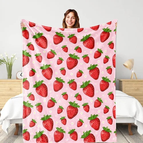 Miniatura 45 de Manta ligera de forro polar suave rosa, manta pequeña y cálida para cama Manta vaquera-rosa