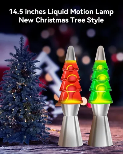 Miniatura 2 de Lámpara de Árbol de Navidad con Movimiento Líquido, para el Día de la Madre/Regalos para Mamá, Lámpara de Mesa de 14.5 Pulgadas, Decoración