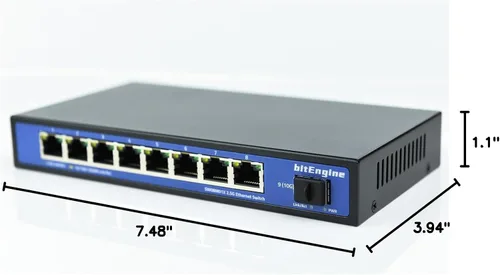 Miniatura 7 de Switch Ethernet no administrado de 8 puertos 2.5G con enlace ascendente SFP+ 10G, 8 puertos Base-T de 2.5G, capacidad de conmutación de 60 Gbps