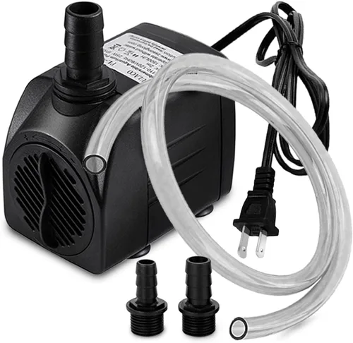 PULACO Bomba sumergible de 400 GPH con tubo de 5 pies, (1500L/H 25W) bomba de agua de fuente duradera para fuente de estanque, acuarios, tanque de