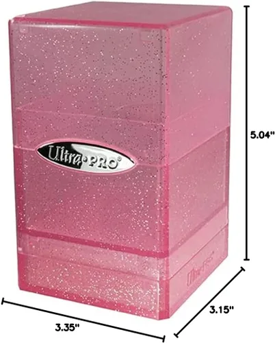 Miniatura 3 de Ultra Pro - Caja de cartas Satin Tower de más de 100 cartas (rosa brillante) - Protege tus tarjetas de juego, tarjetas deportivas o tarjetas