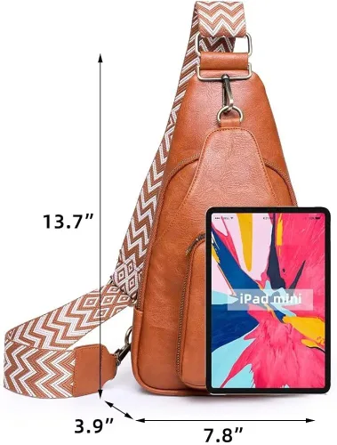 Miniatura 7 de SULCET Bolso bandolera para mujer, diseño vintage, bolso cruzado en el pecho, impermeable, ligero, para viajes, senderismo, mochila