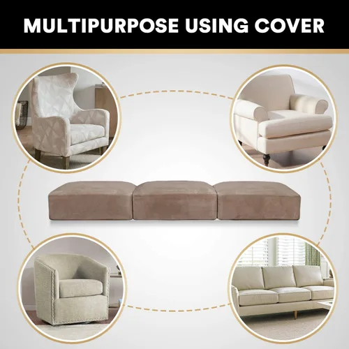 Miniatura 6 de PrinceDeco Funda de cojín elástica de terciopelo para sofá, funda de cojín suave para silla, sofá biplaza o sofá, protector de muebles, cojín