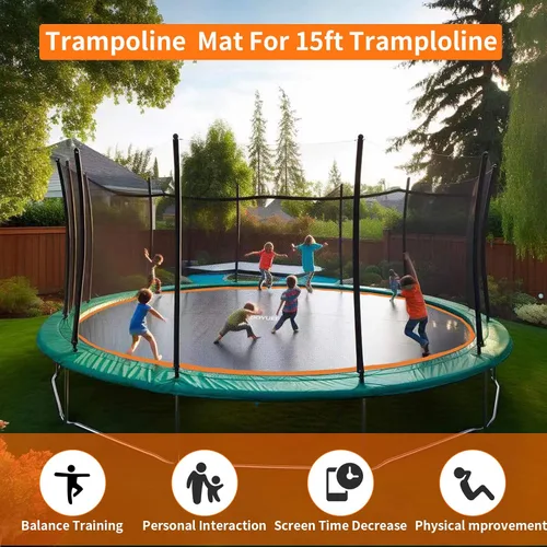 Miniatura 7 de Repuesto de alfombrilla de trampolín: se adapta a marco de tramplina de 15 pies con anillos 96/108 para elegir, se adapta a resortes de 5.3 a 8.5