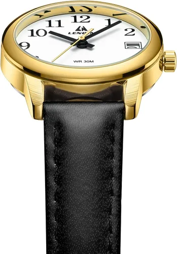 Miniatura 4 de LN LENQIN Reloj analógico de cuarzo para mujer, impermeable, con correa de cuero, esfera luminosa y fácil de leer
