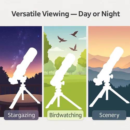 Miniatura 9 de BARSKA Starwatcher telescopio refractor de 400 x 70 mm con trípode de mesa y funda de transporte