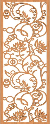 Miniatura 2 de Caspian Paneles de pared de madera con calado decorativo perforado, 9 3/8 pulgadas de ancho x 24 3/8 pulgadas de alto x 1/4 de alto, cereza