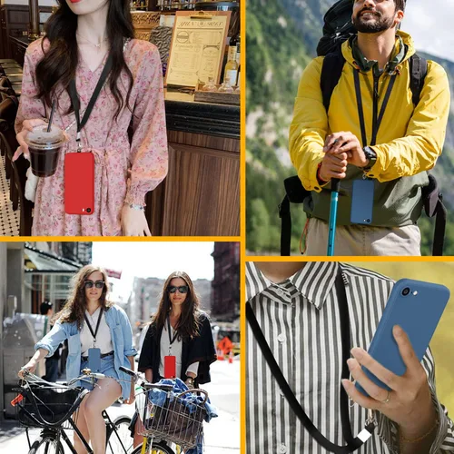 Miniatura 7 de Funda compatible con Samsung Galaxy A13 5G de 6.5 pulgadas, funda protectora de cuerpo completo de silicona suave, correa de cordón para el cuello