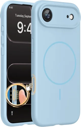 Miniatura 284 de Miracase Funda diseñada para iPhone 13, con protector de pantalla de vidrio templado, forro de microfibra suave antiarañazos, funda de goma