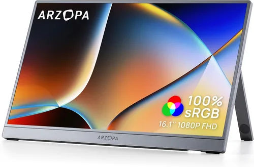 Miniatura 14 de ARZOPA – Monitor portátil 16 pulgadas 2.5K 2560 x 1600 QHD IPS, 123% sRGB, soporte integrado USB-C y HDMI, cuidado visual, segunda pantalla