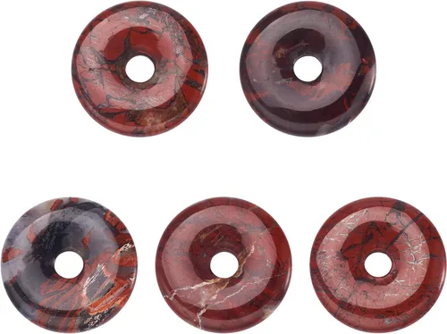 Miniatura 14 de FASHEWELRY 10 colgantes de piedras preciosas de disco de jade natural de 0.945-0.984 in, agujero grande curativo chakra, piedra pulida, abalorios