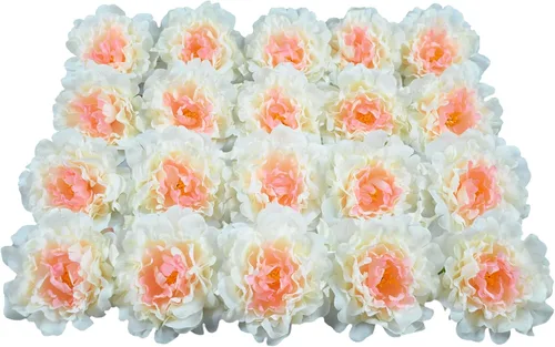 Miniatura 10 de 20 Piezas Flores Artificiales Peonías, Peonías Falsas de Seda de 5" con Tallos de 6" Sin Hoja, Flores de Peonías Sintéticas para Decoración
