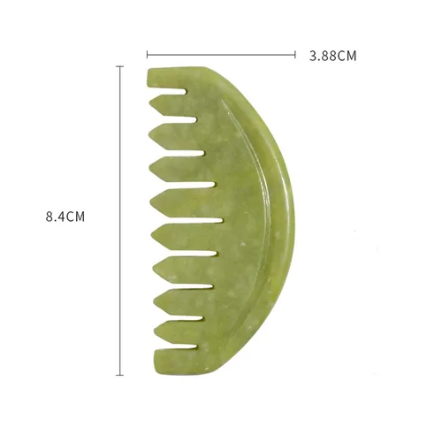 Miniatura 5 de TEONEI Peine de masaje de cabeza de jade, masajeador de cuero cabelludo de piedra de jade natural (3.14 x 1.57 x 0.16 pulgadas)