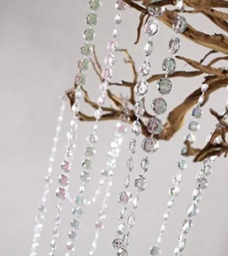 Miniatura 5 de KUPOO, carrete de abalorios transparentes símil cristal para decoración de bodas, de 99 pies