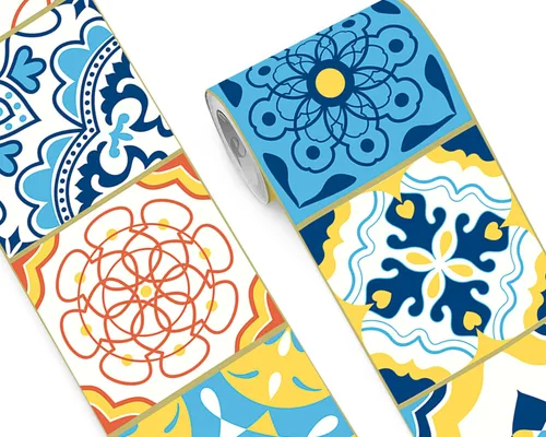 Miniatura 12 de FLFK Adhesivos de Azulejos de Borde de Pared Despegar y Pegar Papel Tapiz de Borde para Salpicadero de Cocina Baño Cuarto de Ducha, 4"x240