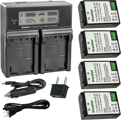 Miniatura 9 de Kastar EN-EL25 AC LCD cargador de batería dual rápido compatible con Nikon EN-EL25 ENEL25 EN-EL25a 4241 batería, Nikon MH-32 cargador y Nikon Z