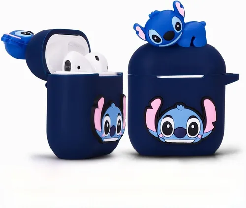 Funda de silicona de dibujos animados 3D para Apple Airpods de 2 y 1 generación, juego de funda protectora con AirPods 2ª/1ª, para niñas y niños. El