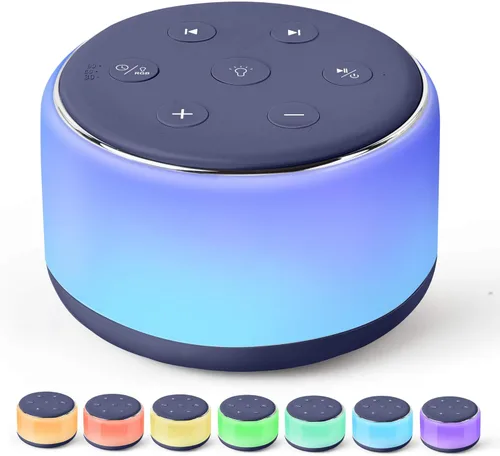 Miniatura 12 de FamiSym Máquina de Ruido Blanco para Bebé para Dormir con Luz Nocturna – 34 Sonidos Relajantes, Máquina de Ruido Blanco Recargable para Niños