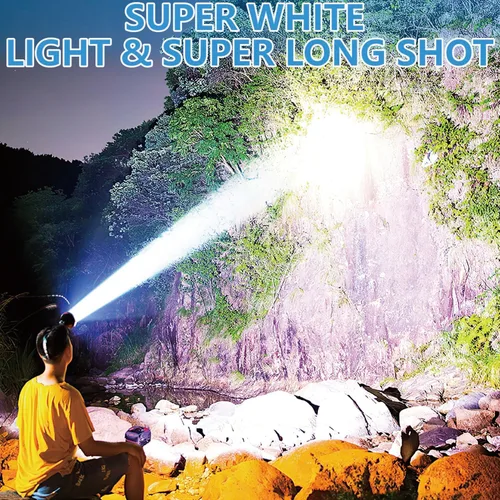Miniatura 3 de Linterna frontal recargable súper brillante de alta potencia, lámpara LED recargable, luces LED para la frente, faro frontal impermeable con luces