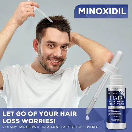 Miniatura 7 de 5% de mininoxidil para hombres y mujeres, suero de biotina para el crecimiento del cabello, tratamientos de recrecimiento de barba y cabello