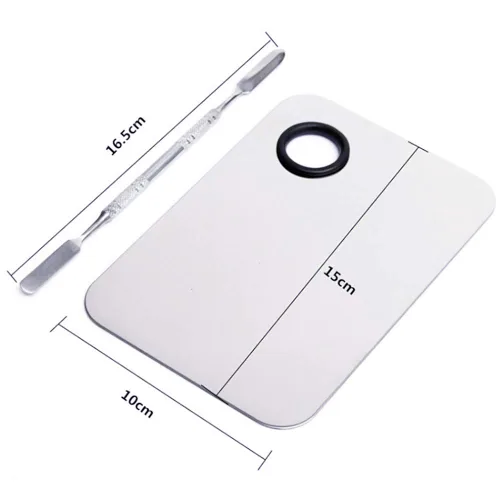 Miniatura 4 de Paleta de maquillaje cosmético de acero inoxidable, paleta de maquillaje profesional de mezcla de cosméticos espátula, herramienta de artista