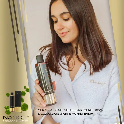 Miniatura 4 de NANOIL Champú micelar de algas 10.1 fl oz - Champú micelar rico en extracto de algas, limpieza profunda, impulso de hidratación, suavidad